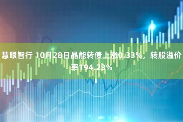 慧眼智行 10月28日晶能转债上涨0.33%，转股溢价率194.23%